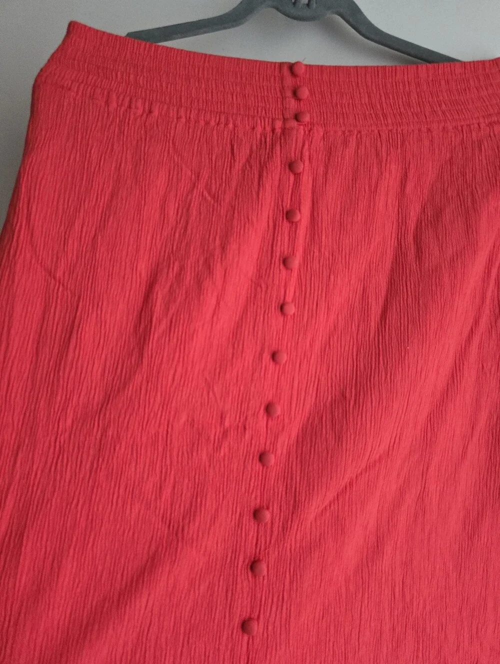 Madewell Smocked Waist Button Front Midi Skirt Size Small